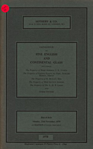 Sothebys 1970 Fine English and Continental Glass