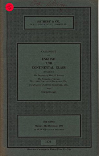 Sothebys 1970 English and Continental Glass