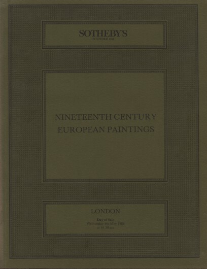 Sothebys 1988 Nineteenth Century European Paintings