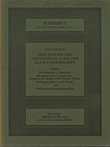 Sothebys 1976 Fine English and Continental Glass and Paperweight