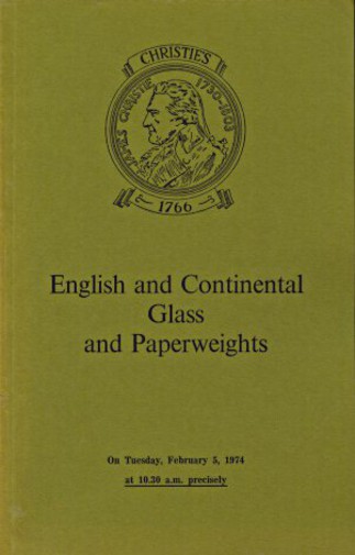 Christies 1974 English and Continental Glass and Paperweights