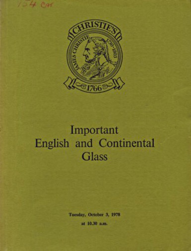 Christies 1978 Important English and Continental Glass