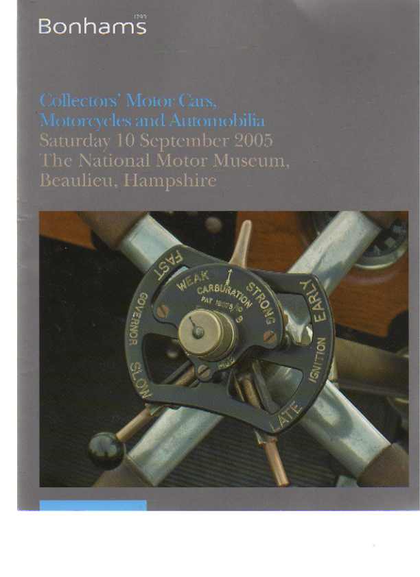Bonhams 2005 Collectors' Motor Cars, Motorcycles & Automobilia