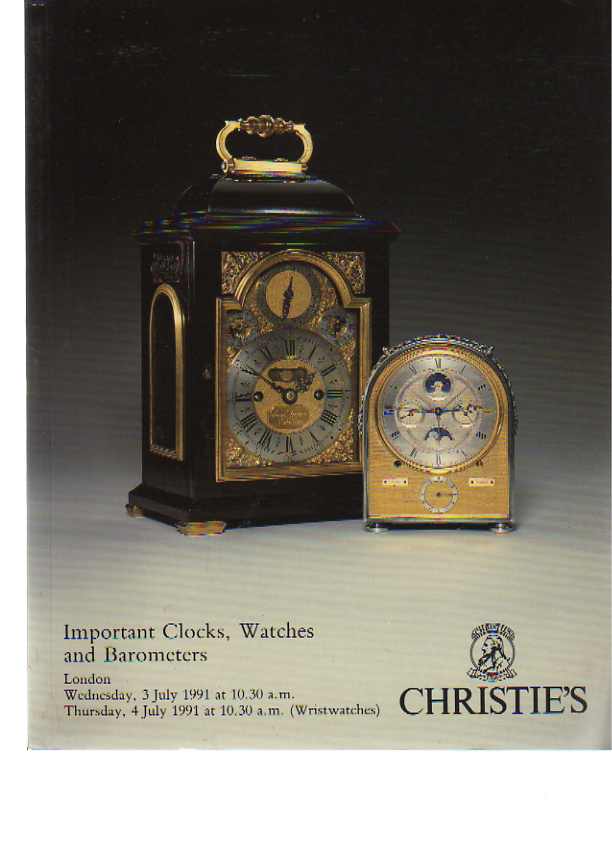Christies 1991 Important Clocks, Watches & Barometers
