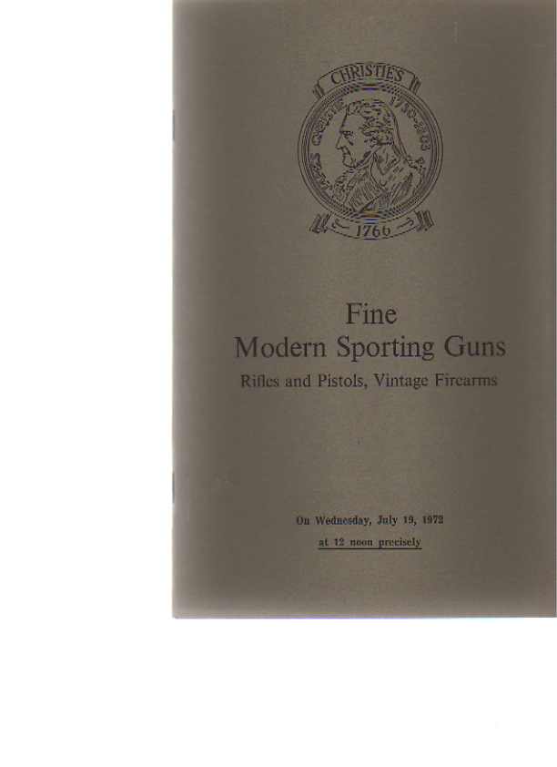 Christies 1972 Fine Modern Sporting Guns, Rifles & Pistols