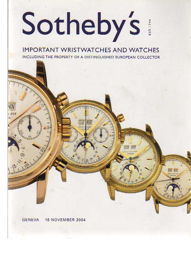 Sothebys 2004 Important Watches & Wristwatches