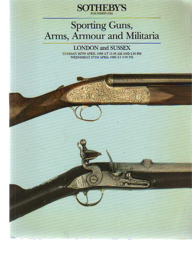 Sothebys 1988 Sporting Guns, Arms, Armour & Militaria