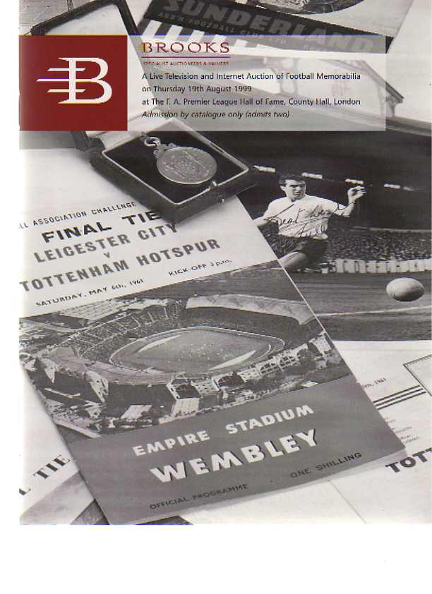 Brooks 1999 TV & Internet Auction Football Memorabilia