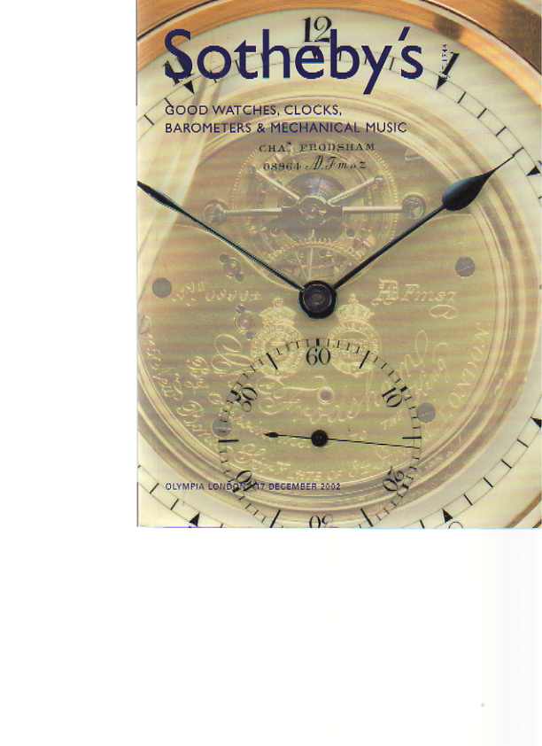 Sothebys 2002 Watches Clocks Barometers & Mechanical Music