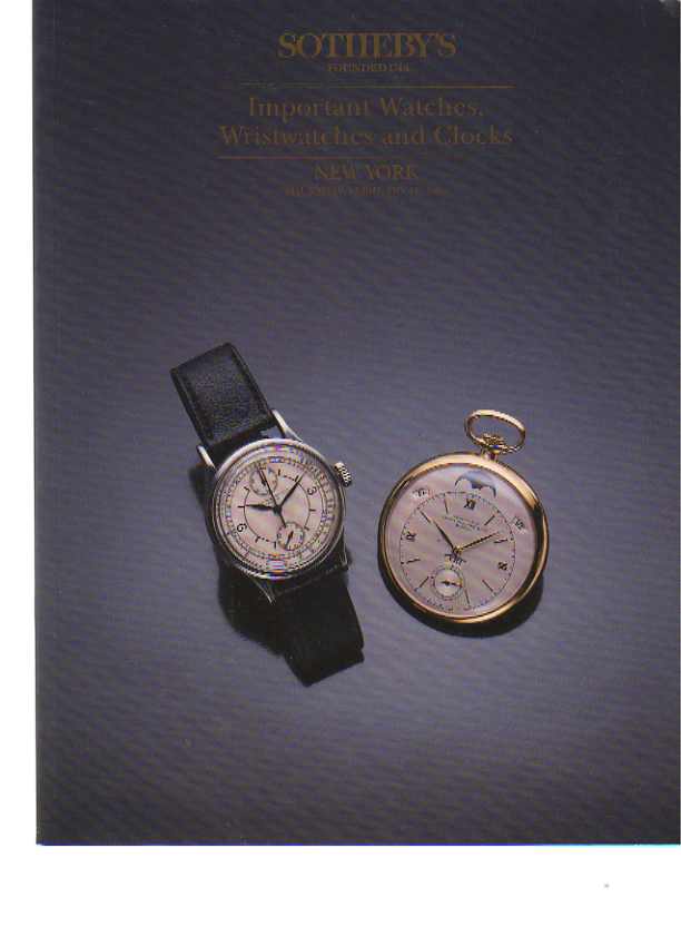 Sothebys February 1993 Important Watches, Wristwatches & Clocks