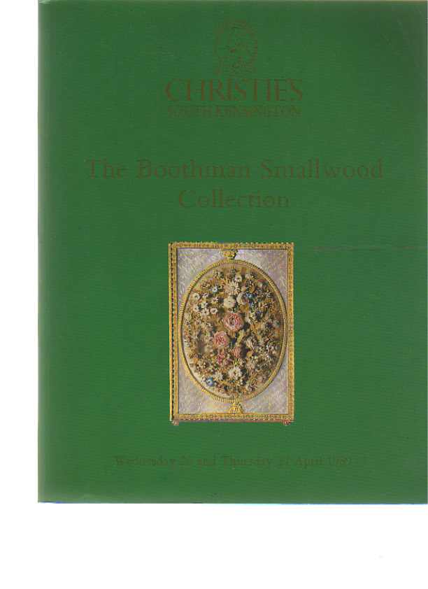 Christies 1989 Boothman Smallwood Collection