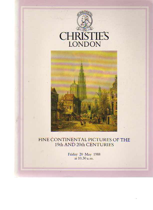 Christies 1988 Fine Continental Pictures 19th & 20th Centuries