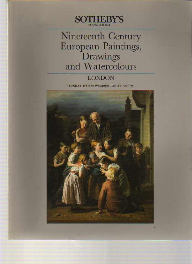 Sothebys November 1985 19th Century European Paintings, Drawings