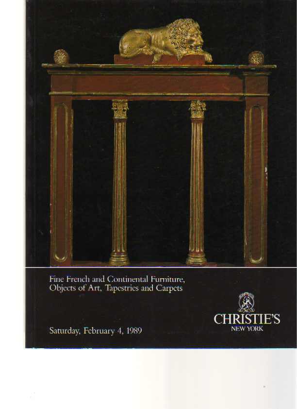 Christies 1989 Fine French & Continental Furniture, Objects 'Art