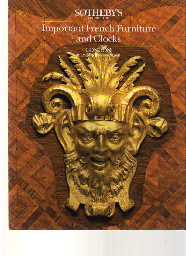 Sothebys 1986 Important French Furniture and Clocks
