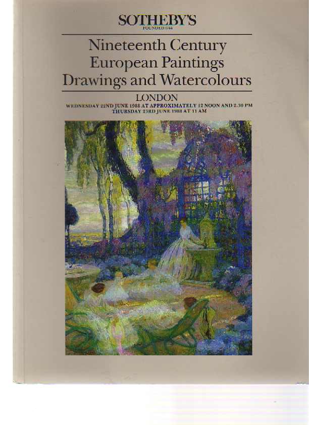 Sothebys June 1988 19th Century European Paintings, Drawings