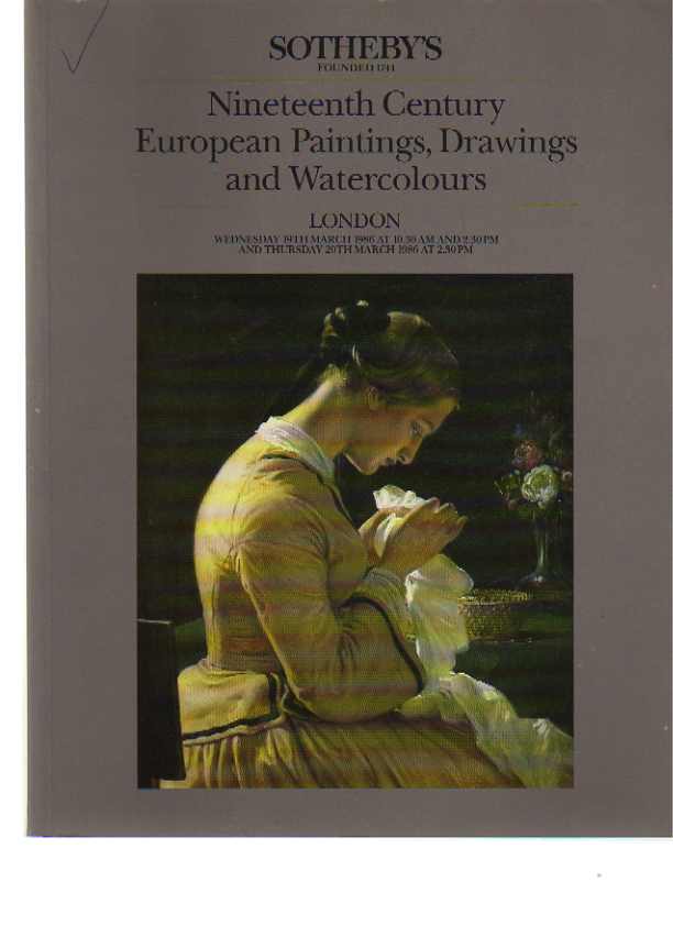 Sothebys March 1986 19th Century European Paintings, Drawings