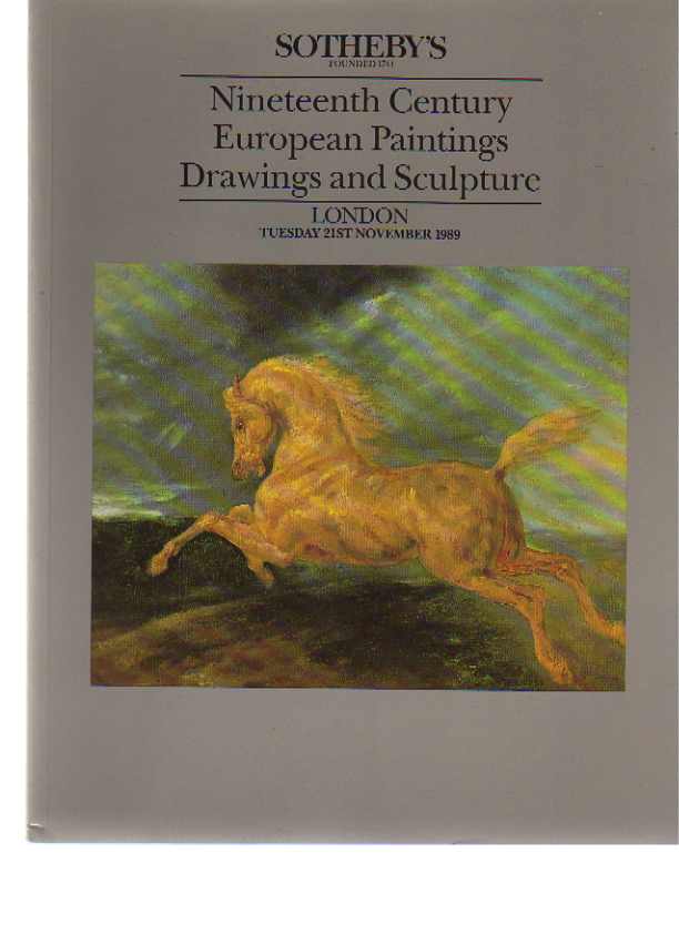 Sothebys November 1989 19th Century European Paintings, Sculpture