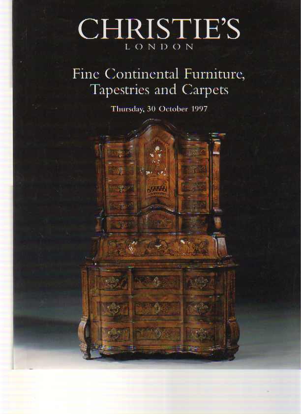 Christies 1997 Fine Continental Furniture Tapestries Carpets