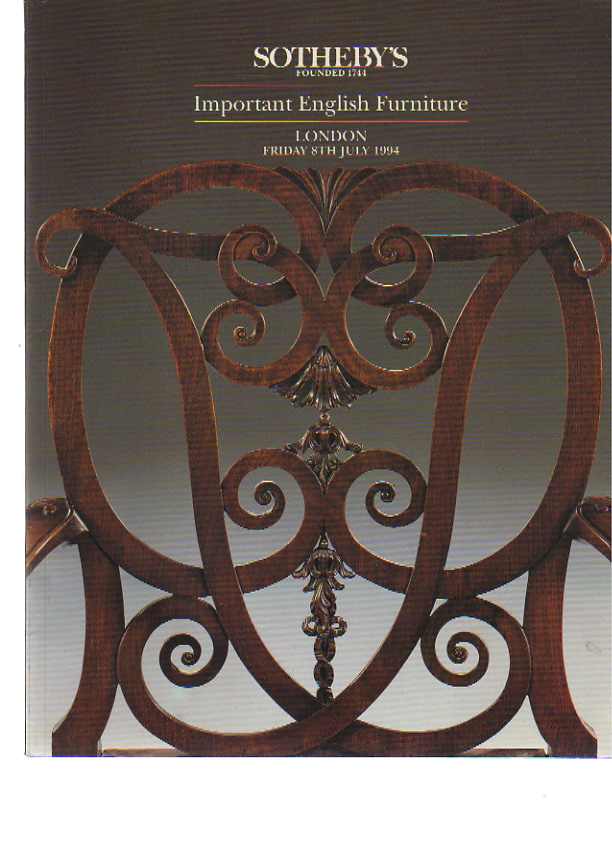 Sothebys July 1994 Important English Furniture