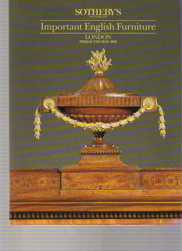 Sothebys May 1989 Important English Furniture - Click Image to Close