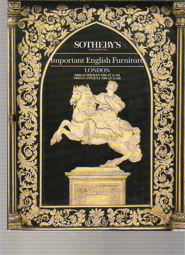 Sothebys July 1988 Important English Furniture - Click Image to Close