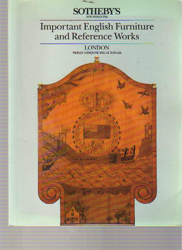Sothebys 1985 Important English Furniture & reference Works - Click Image to Close