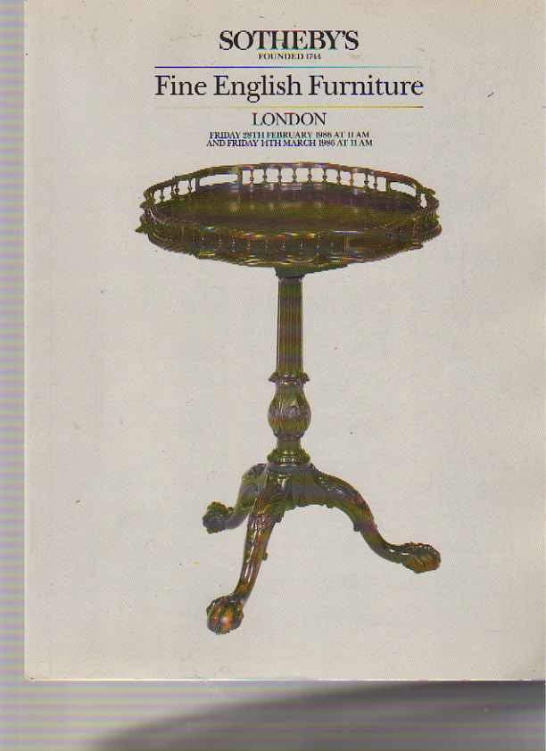 Sothebys 1986 Fine English Furniture