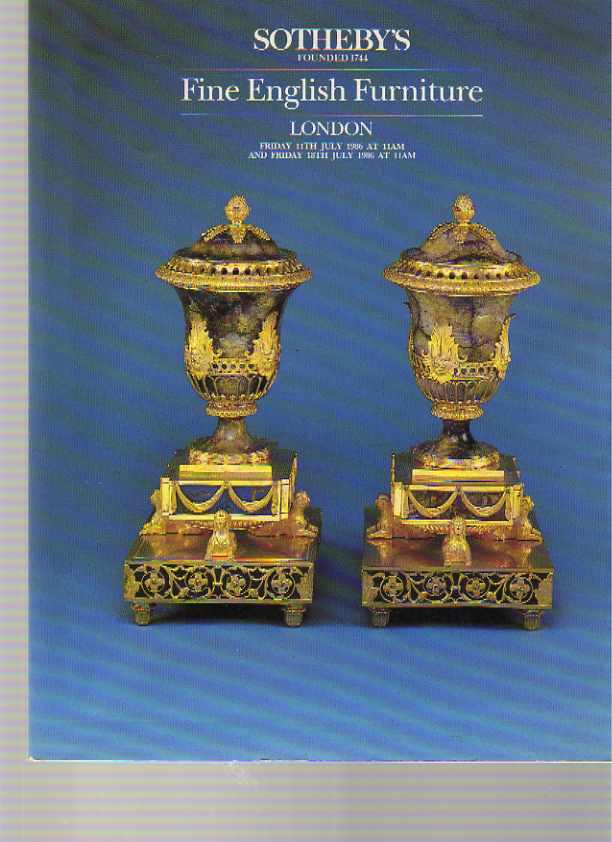 Sothebys July 1986 Fine English Furniture