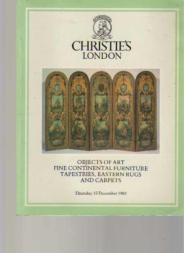 Christies 1983 Objects of Art, Continental Furniture, Tapestries - Click Image to Close