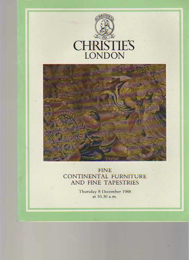 Christies 1988 Fine Continental Furniture and Fine Tapestries