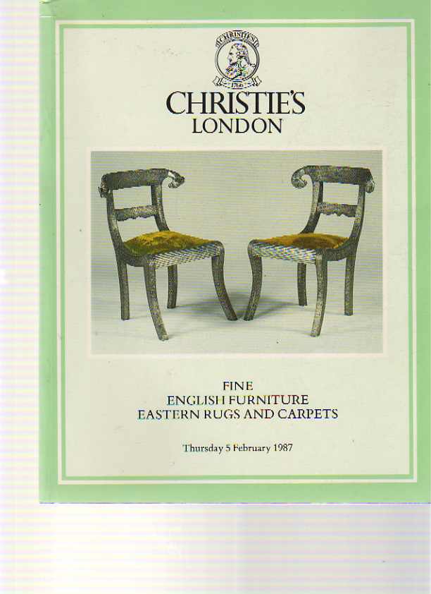 Christies February 1987 Fine English Furniture, Eastern Rugs & Carpets