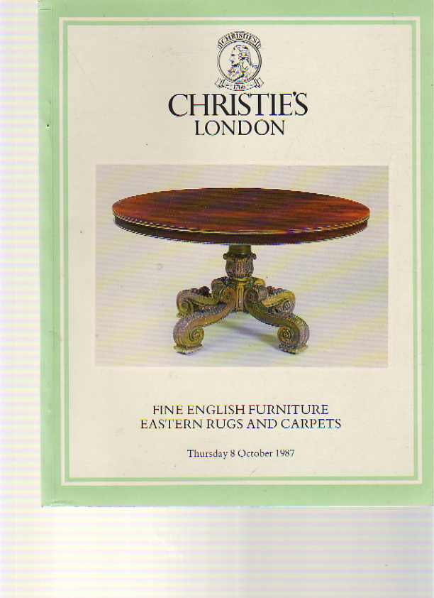 Christies 1987 Fine English Furniture, Eastern Rugs & Carpets - Click Image to Close