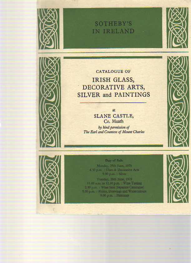Sothebys 1979 Irish Glass, Silver, Paintings
