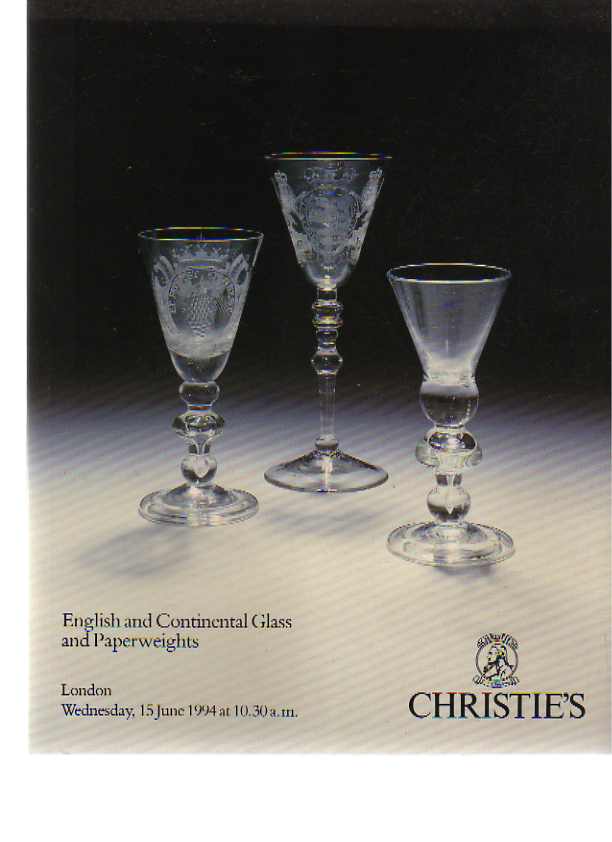 Christies 1994 English & Continental Glass & Paperweights