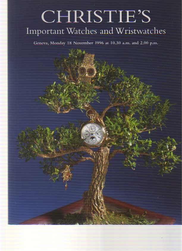 Christies November 1996 Important Watches & Wristwatches