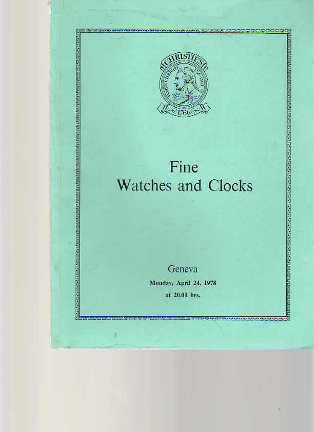 Christies April 1978 Fine Watches and Clocks