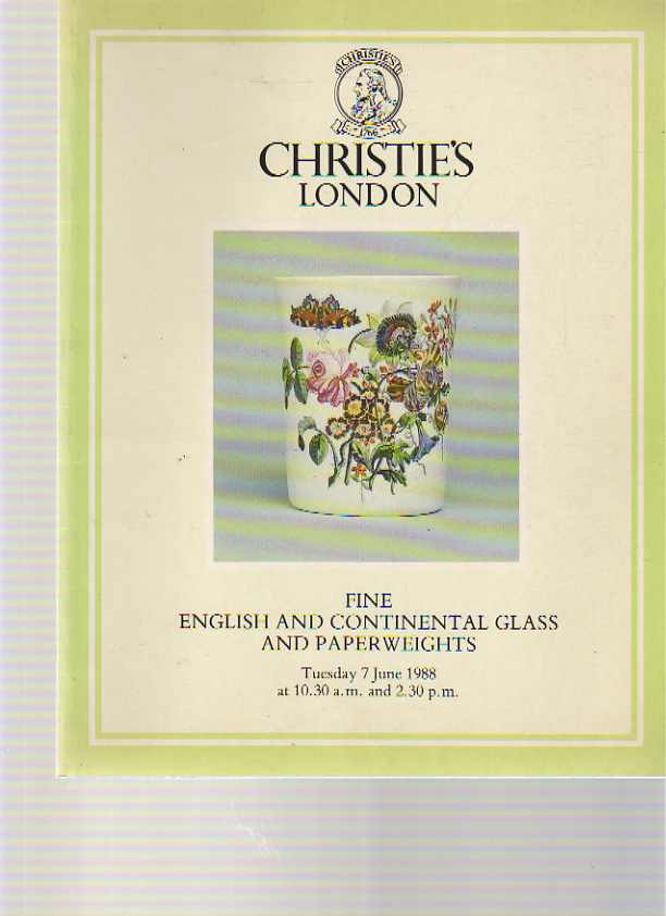 Christies 1988 English & Continental Glass & Paperweights