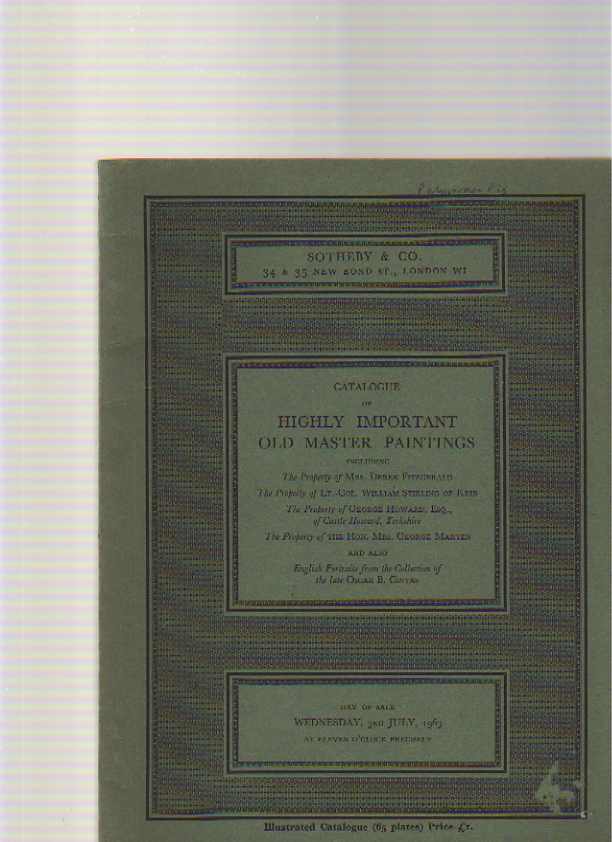 Sothebys July 1963 Highly Important Old Master Paintings (Digital only)