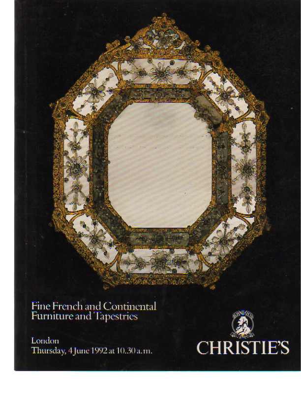Christies 1992 Fine French & Continental Furniture & Tapestries - Click Image to Close