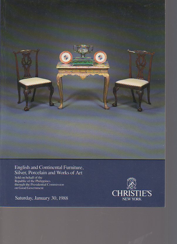 Christies 1988 English & Continental Furniture, Silver - Click Image to Close