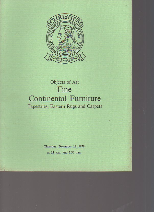 Christies 1978 Fine Continental Furniture, Tapestries, Carpets