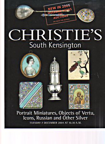 Christies 2004 Portrait Miniatures, Veru, Icons, Russian Silver