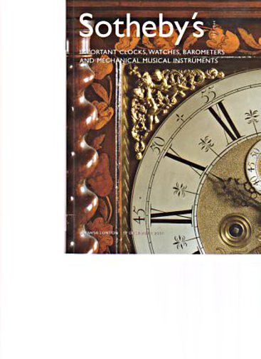 Sothebys 2001 Important Clocks, Watches, Barometers