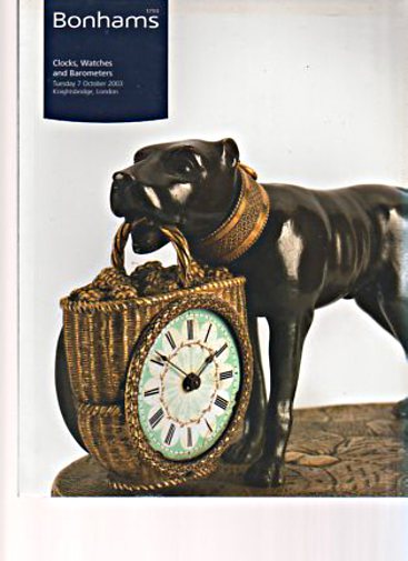 Bonhams 2003 Clocks, Watches and Barometers - Click Image to Close