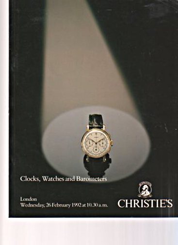 Christies February 1992 Clocks, Watches and Barometers