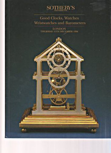 Sothebys 1994 Good Clocks, Watches, Wristwatches