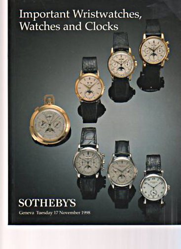 Sothebys 1998 Important Wristwatches, Watches and Clocks