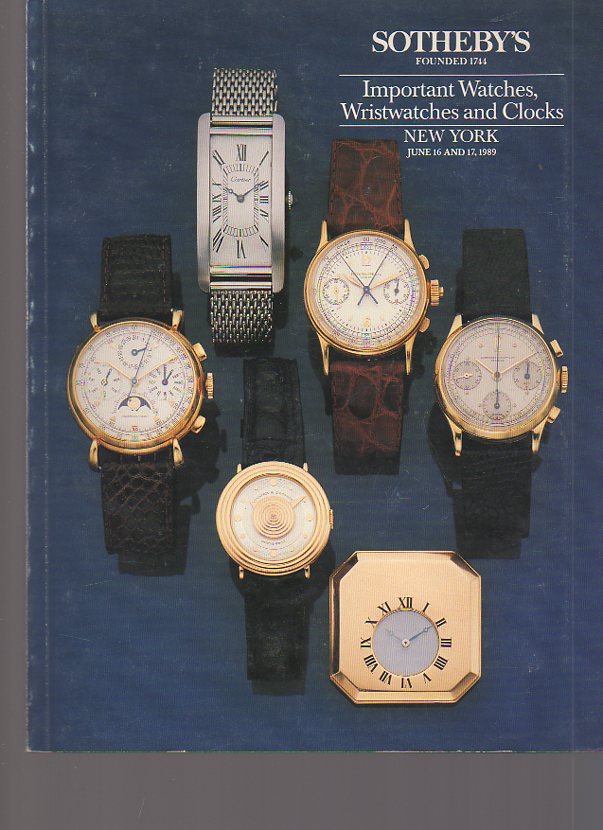 Sothebys June 1989 Important Watches, Wristwatches & Clocks