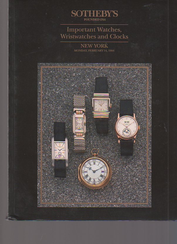 Sothebys February 1994 Important Watches, Wristwatches and Clocks